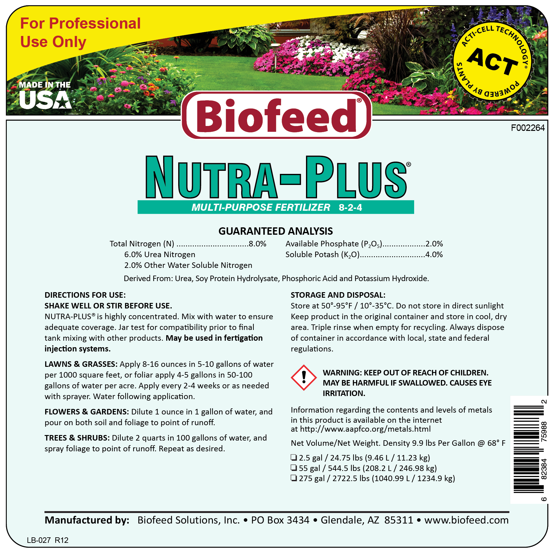 nutra-plus multi-purpose liquid fertilizer