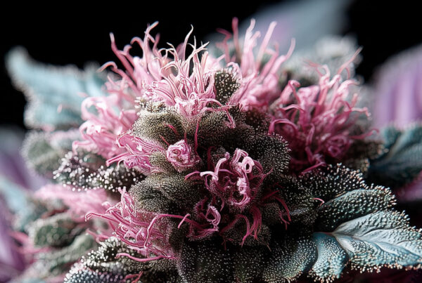 purple trichome cannabis flower